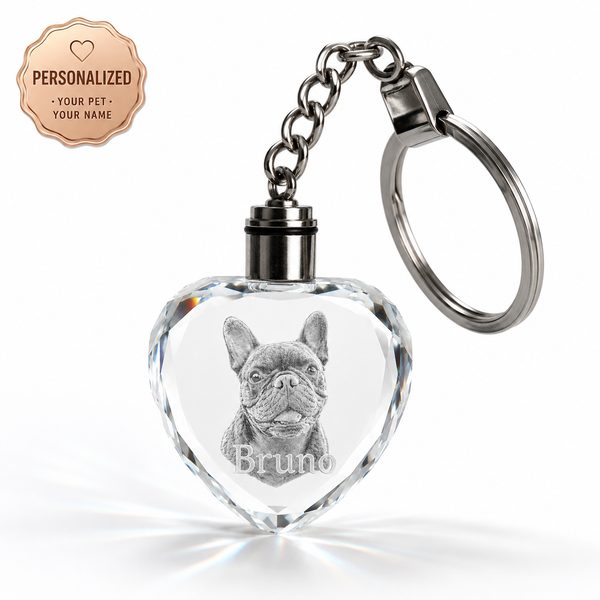 Custom 3D Photo Engraved on the K9 Crystal Keychain