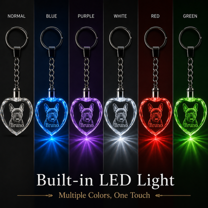 Custom 3D Photo Engraved on the K9 Crystal Keychain
