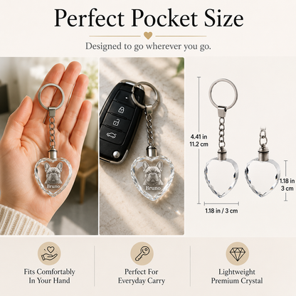 Custom 3D Photo Engraved on the K9 Crystal Keychain